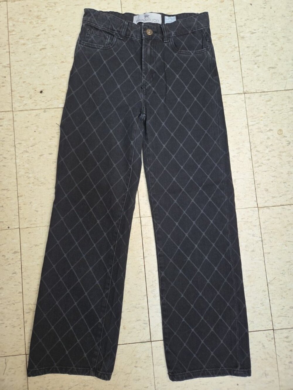 Parasuco Boys Size 14 Straight Leg Black Diamond Patten Denim Jeans